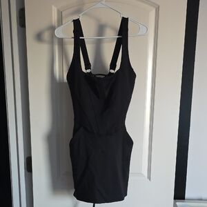 TA3 Swim Seamed Squarey Swim Dress - Black, torso Length: Short